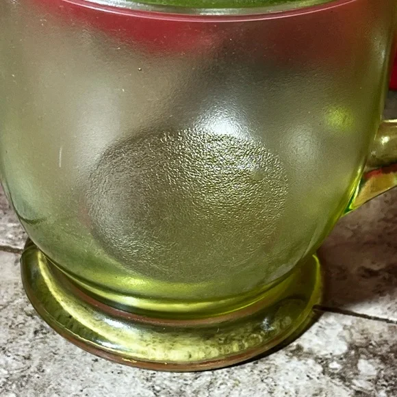 Westmorland Uranium Glass Pitcher Orange Lime UV Depression Black Light VTG Deco - Picture 3 of 16